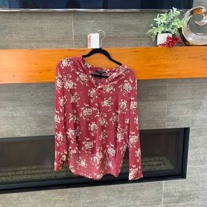 Maroon Women’s V neck Blouse